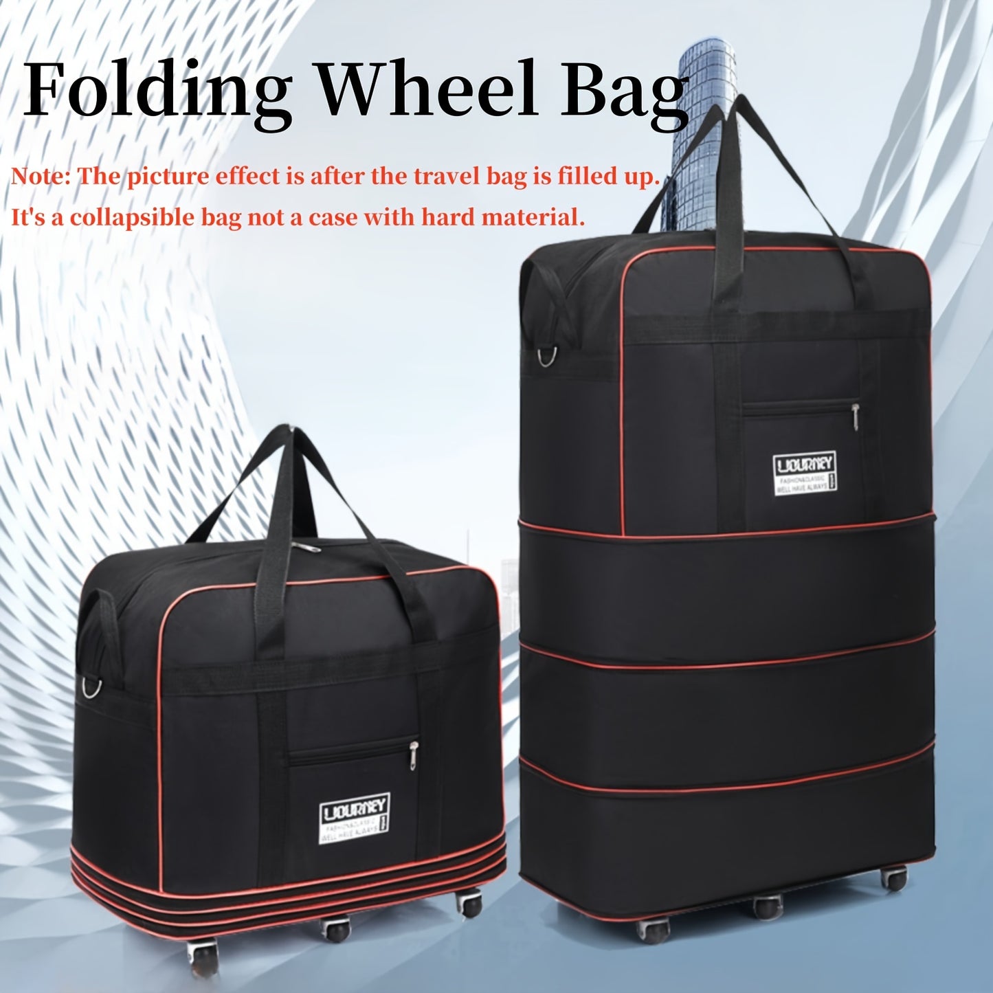 Expandable Large Capacity Rolling Travel Bag